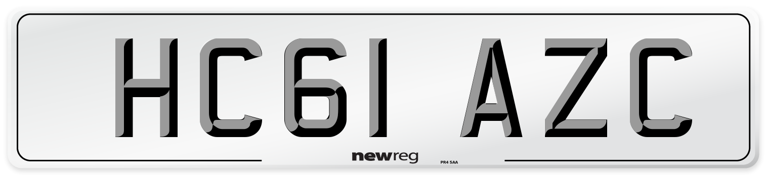 HC61 AZC Number Plate from New Reg